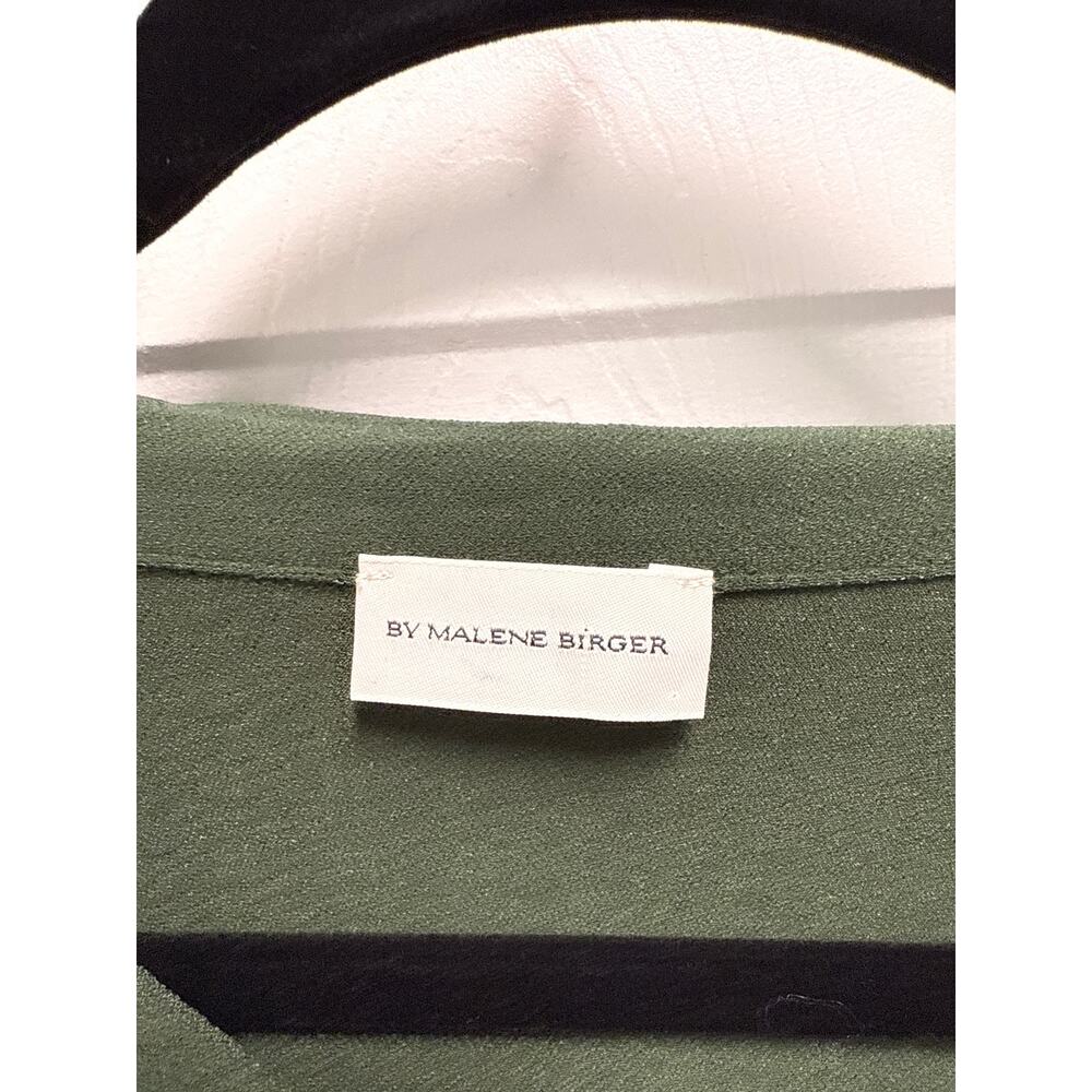 By Malene Birger Katie Stretch Jersey Knit Tie Neck Top Green Size Small - Picture 4 of 6